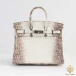 Hermès Birkin 25 Niloticus Crocodile Himalaya with Palladium Hardware f