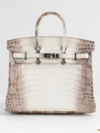 Hermès Birkin 25 Niloticus Crocodile Himalaya with Palladium Hardware f