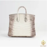 Birkin 25 Niloticus Crocodile Himalaya with Palladium Hardware