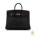 Hermès Black Birkin 25 Togo Gold GHW fra